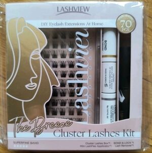 LASHVIEW Cluster Lashes Kit The Breeze 70 Pcs DIY Lash Extensions 10–16mm Glue